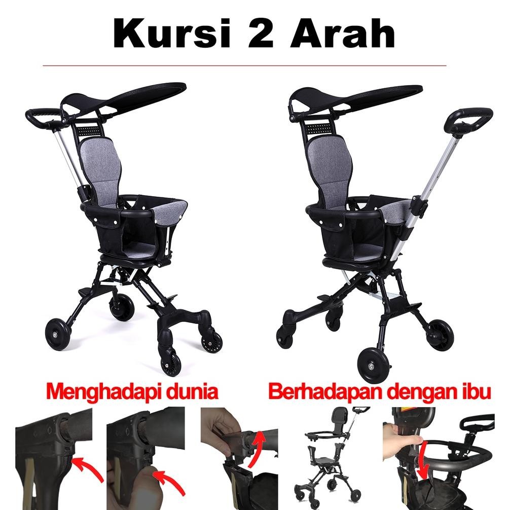 Baby Bluesy FlashMall Magic stroler bayi lipat travelling sepeda bayi stroller duduk kereta dorong t