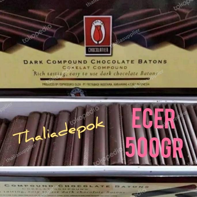 

TULIP STIK COKLAT COMPOUND 500GR, TAHAN BAKAR DI OVEN, INSTANT KURIR liquid