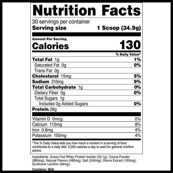 Terlaris Transparent Labs Whey Protein Isolate 1Kg 100% Grass-Fed 2Lb Good Quality