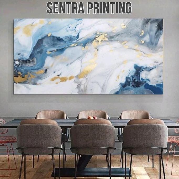 Stiker dinding lukisan abstrak marmer, hiasan dinding poster lukisan, stiker dinding ruang tamu temp