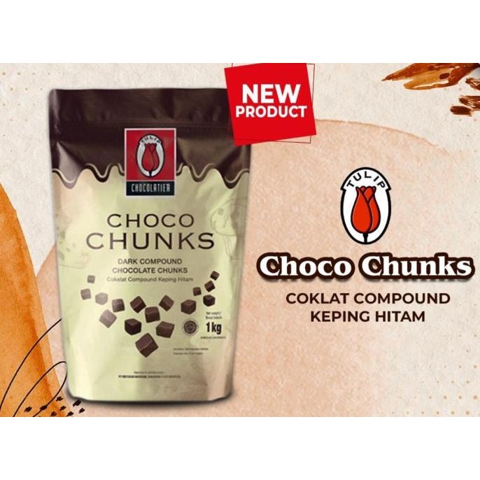 

Tulip Choco Chunks 1kg Dark Compound Cokelat Keping Hitam liquid