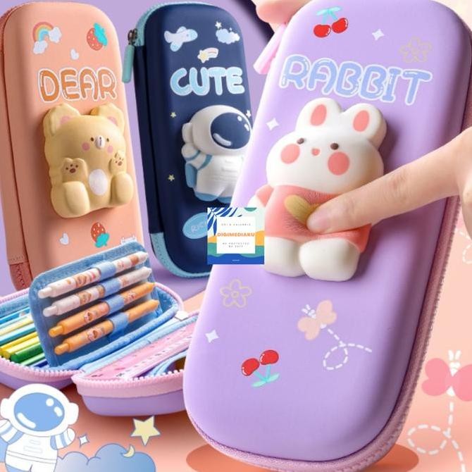 

Tempat Pensil Anak Karakter 3D bahan EVA Anti Air / Tepak Kotak Pensil Sekolah Kotak Pensil 3D Squishy liquid
