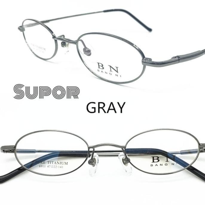 Sale Ff53 Oval Full Frame Kacamata Titanium Pria Wanita Buat Minus Tinggi
