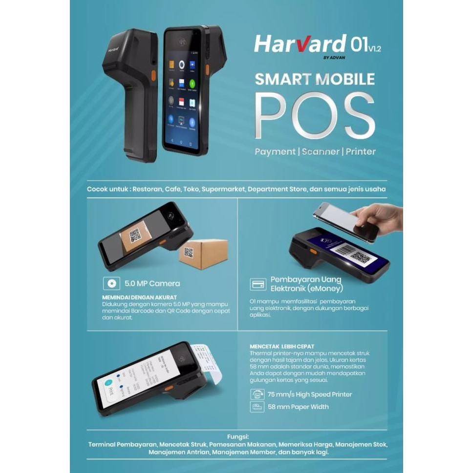 Advan Harvard 01 Android Smart Mobile Pos MOKA