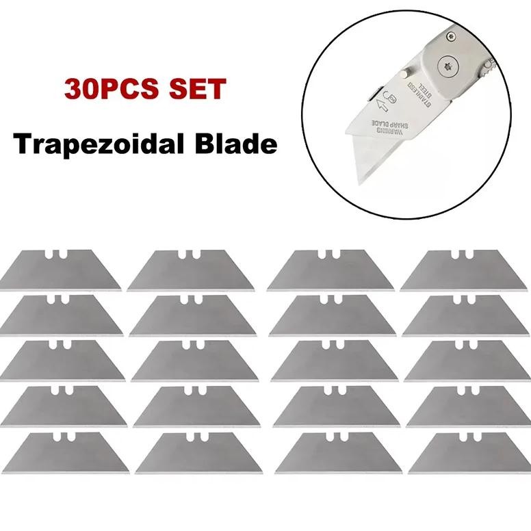 

[PRE-ORDER] 30Pcs Trapezoidal Blade Multi Functional Carbon Steel Blade Replment DIY Art Craft Cutter Tool Blade Hand Tools