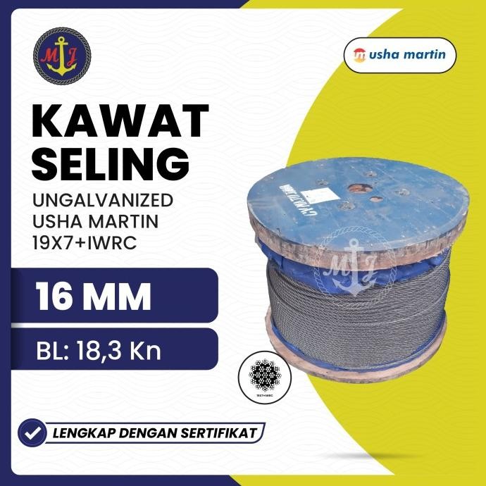 KAWAT SELING UNGALVANIZED USHA MARTIN 16 MM 19X7+IWRC liquid