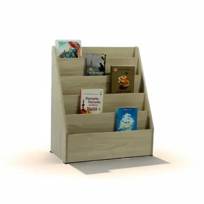 AUFA RAK BUKU ANAK SEKOLAH TK SD KAYU SUSUN 5 MONTESSORI POJOK BACA