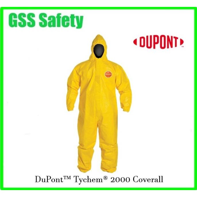 Tychem 2000 Dupont Coverall Chemical Suit Yellow
