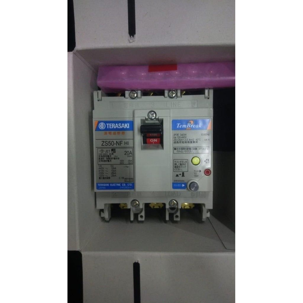 Elcb 3P 50Af 20A 10Ka 30Ma - Terasaki New Stok