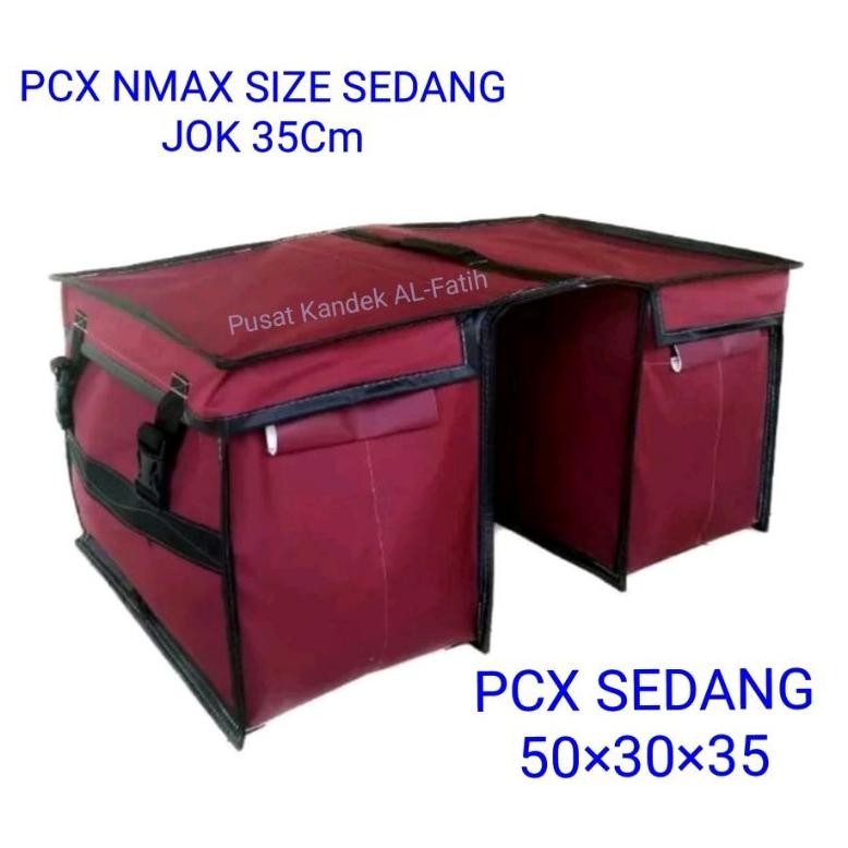 PCX NMAX SIZE SEDANG, TAS KURIR, TAS OBROK, BRONJONG MOTOR, BAHAN ANTI AIR, BAGASI MOTOR, BOX MOTOR