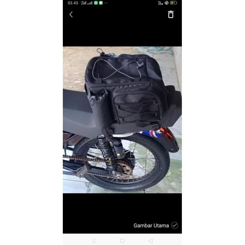 tas bagasi motor trail terbaru set raincover Kawasaki KLX,CRF bok motor jok belakang