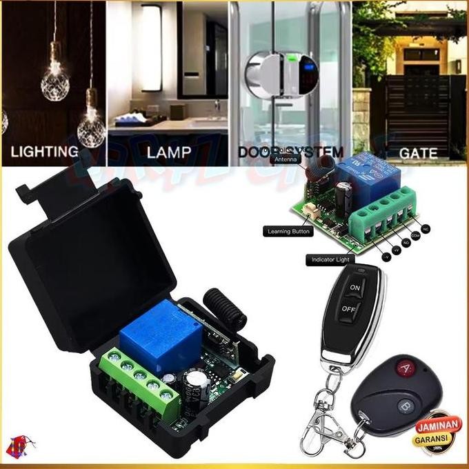Promo Wireless RF Transmitter Remote Control Receiver 433 MHz Universal Switch Modul Songle Relay DC
