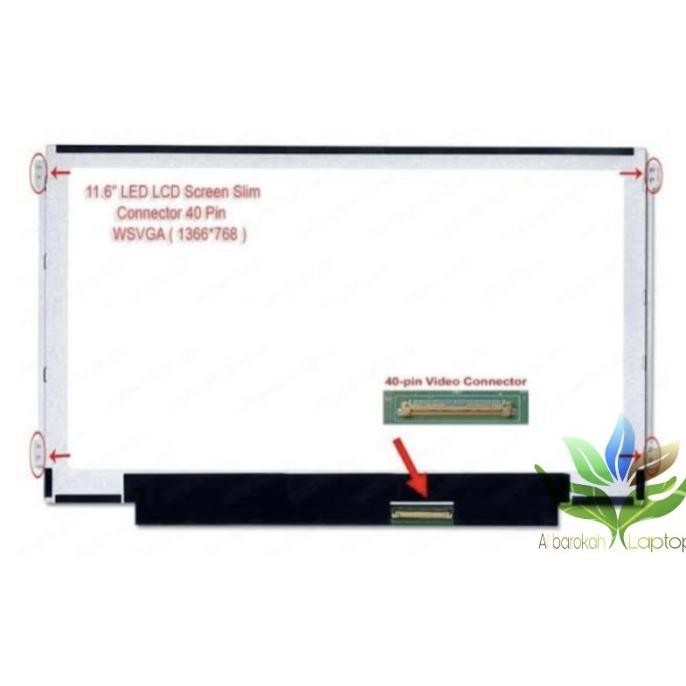 Lcd Led Lenovo Thinkpad X140E X121E X131E X130E 11.6 Slim 40Pin New Stok