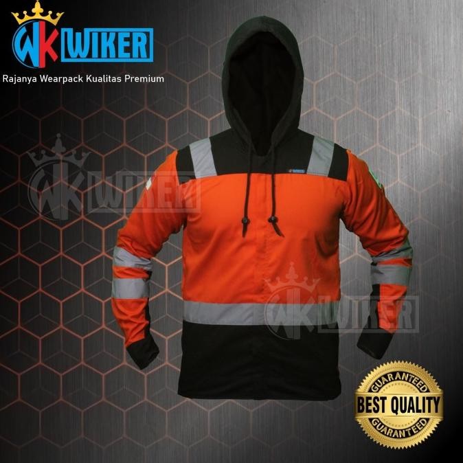 Wearpack Safety Penutup Kepala - Jaket Proyek - Baju Safety Merah
