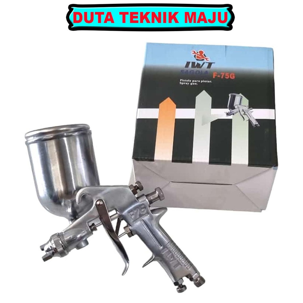 IWA SAGOLA Spray Gun Spet Cat Angin Mesin Kompresor F75 Tabung Atas 400ml / Spray gun Sagola F75 Tab