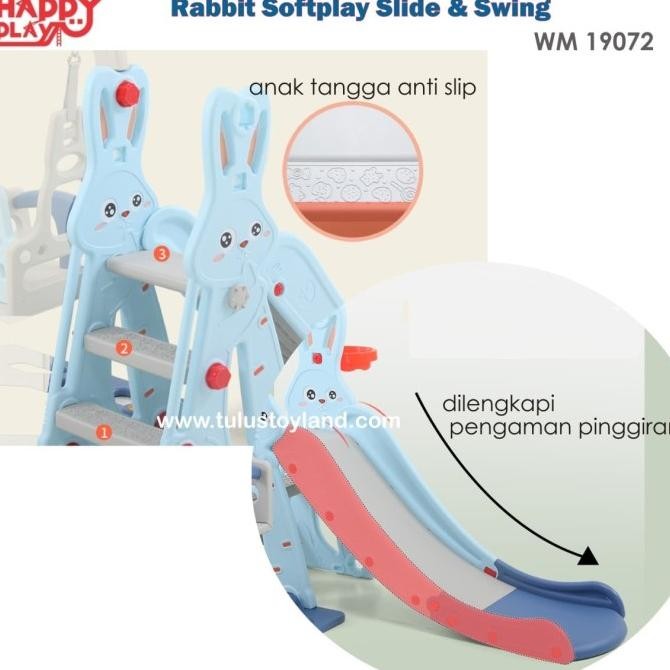 Happy Play Rabbit Softplay Slide Swing Basket WM 19072 19073 Perosotan