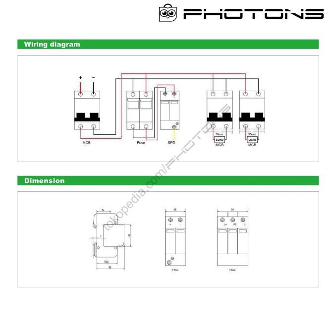 Spesial Surge Protection Device Arrester Spd Dc 2P 600V 1000V