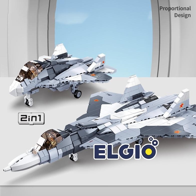 Sluban Bricks Pesawat Jet SU-57 Flanker B0986