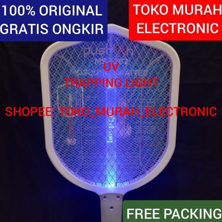 TME - Raket Nyamuk Push On 5202 UV Trapping Light Mosquito Swatter