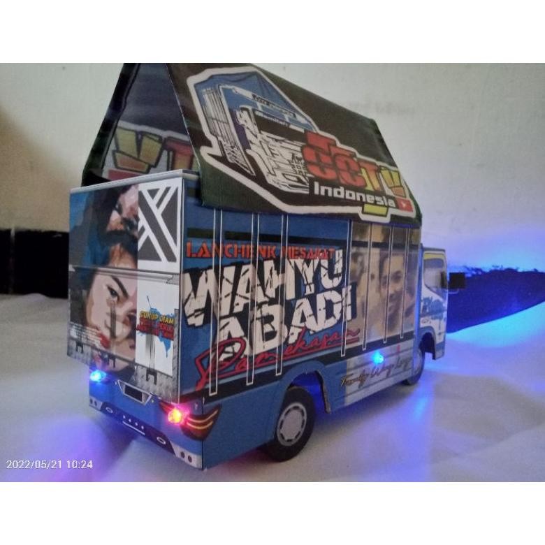 Miniatur truk oleng wahyu abadi full lampu dam terpal