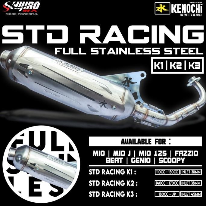 KNALPOT STANDAR RACING KENOCHI STAINLESS FOR MIO SOUL SMILE SPORTY
