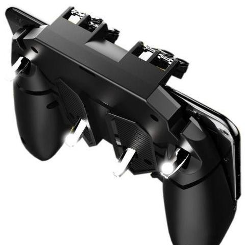 PG MEMO AK88 GAMEPAD 1200mAh 6 FINGER CONTROLLER L1 R1 L2 R2 PUBG CODM FF - Hitam