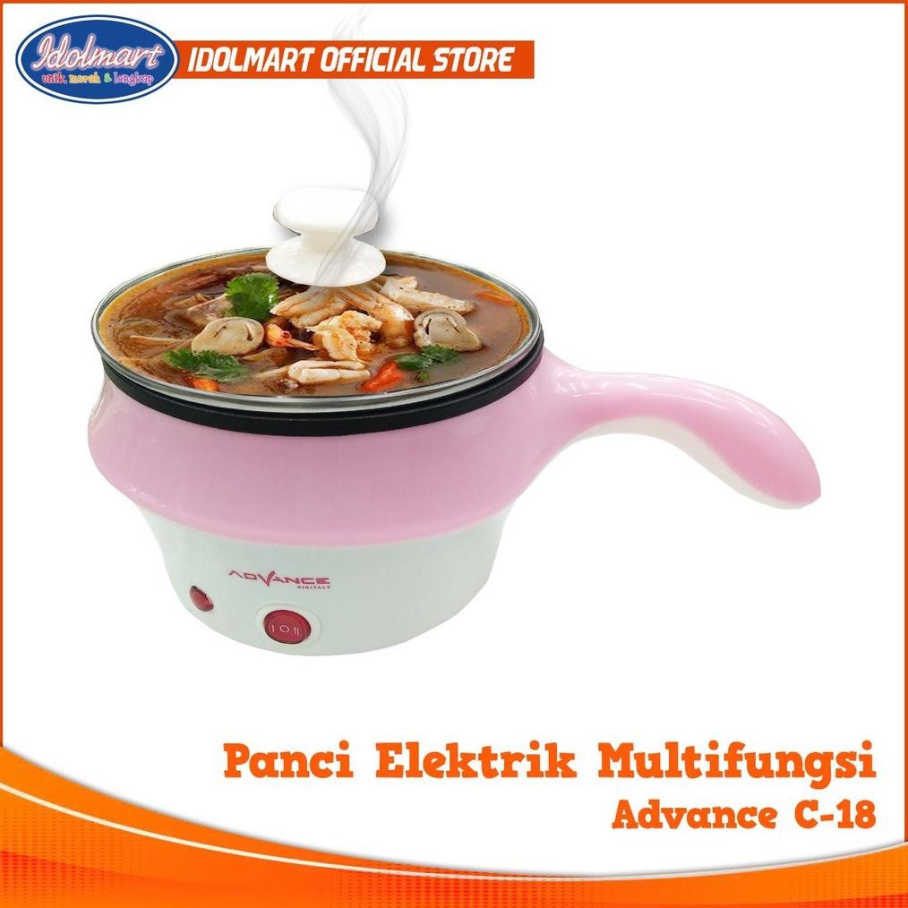 IDOLMART Panci Listrik Advance C-18 dan C-19 Multifungsi Elektrik Cooker 0.8 Liter Stainless Surabay