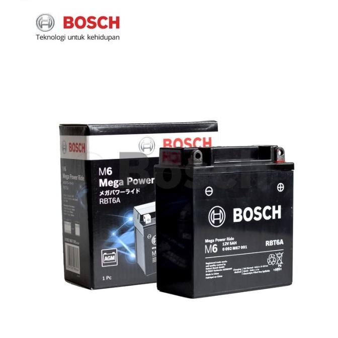 Aki Motor Mio Sporty, Mio Smile, Mio Karbu, Supra Lama Bosch RBT-6A