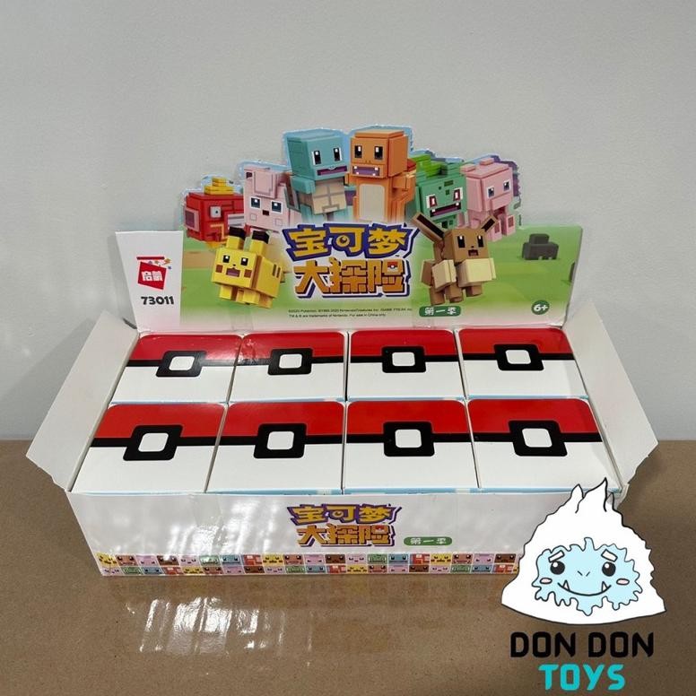 Mainan Bricks Balok 3D DIY Qman Pokemon Quest Blind Box Mystery Box