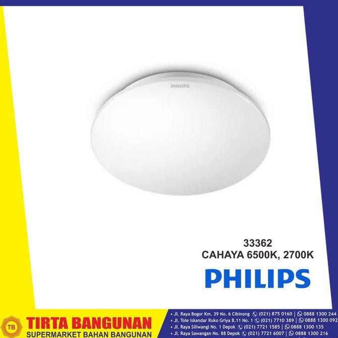 Promo Philips Ceiling Light 33362/61/66 33362 Moire 27K 65K Led Ceiling16W