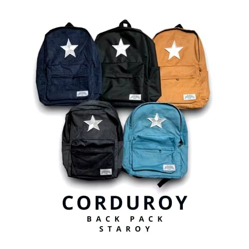 tas ransel corduroy star/bagpack corduroy bahan corrdurroy/tas viral