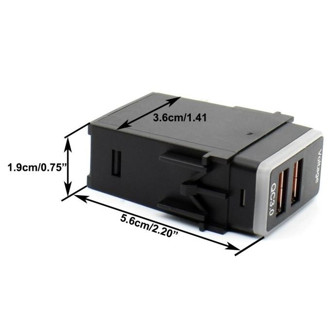 Dual USB Quick Fast Charger QC 3.0 Dengan Voltmeter Mobil NISSAN