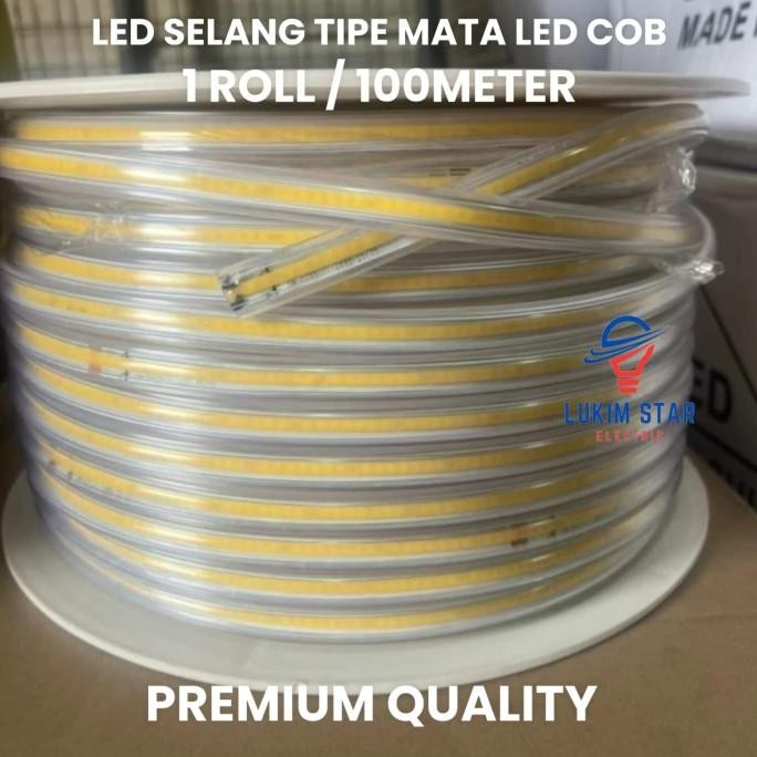 Grosir Lampu Led Strip Selang Mata Led Cob 100M / Lampu Led Selang Mata Led Cob 1Roll 100M Meter