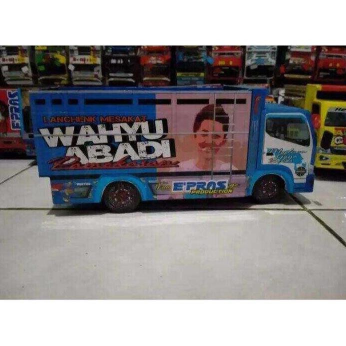 Miniatur truck oleng kayu asli jumbo bonus terpal full lmpu miniatur truk miniatur trek miniatur tru