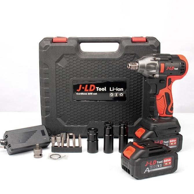Sale Cod Jld 88V Mesin Bor Impact Baterai 350N.M Bor Baterai 13Mm Impact Wrench Brushless 88V Origin