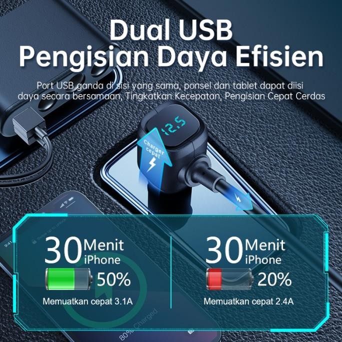 TERMURAH KIVEE CAR CHARGER MOBIL 100W MULTIFUNGSI COLOKAN MOBIL