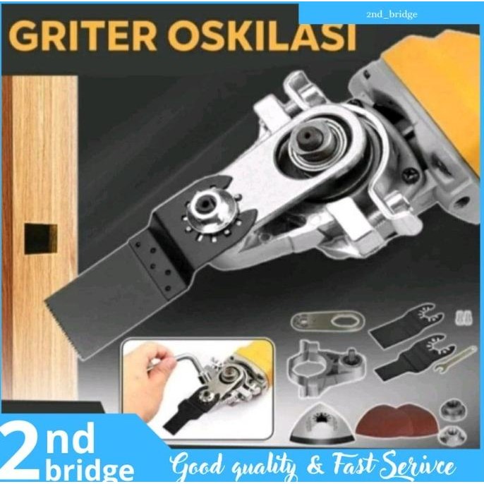 Griter Oskilasi Set Adapter Gerinda Oskilasi Tool Multi Cutting Cutter Co