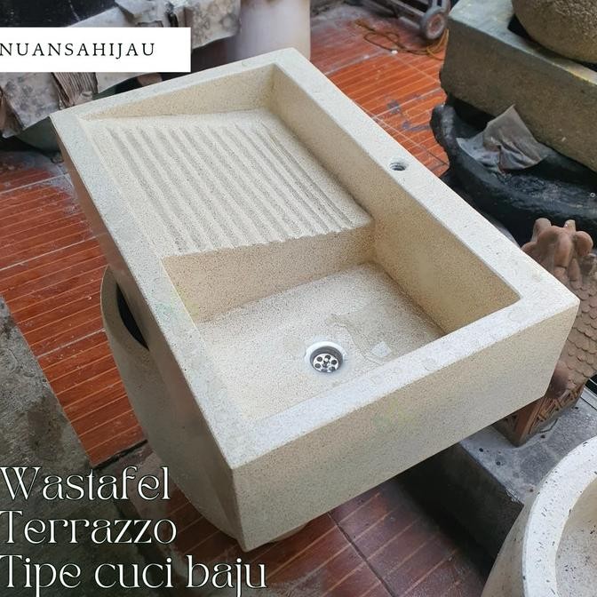 Murah Wastafel Terrazzo Untuk Cuci Baju (Putih Terrazzo)