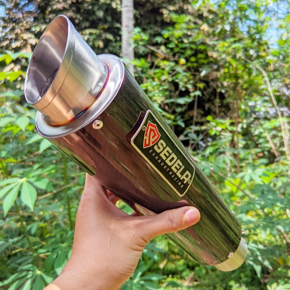 KNALPOT RACING ORIGINAL SEDELA EXHAUST MAX 1 LONG SILINCER ONLY STAINLESS KARBON