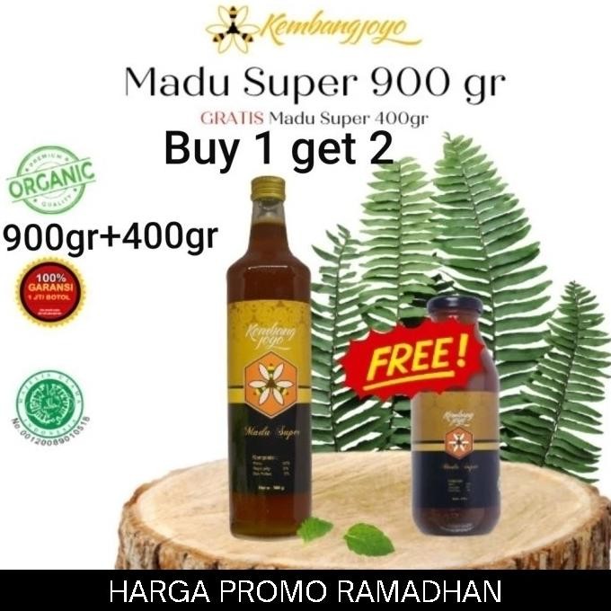 

Madu Super Kembang Joyo Plus Royal Jelly Dan Bee Pollen 900Gram Asli Terbaru