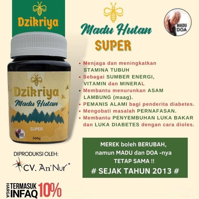 

Dzikriya Madu Hutan/Herbal Super Manis 500G - Honey Murni Asli 100% Best Seller