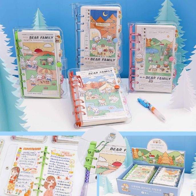 

NEW NOTEBOOK RING MOTIF BEAR FAMILY DIARY KANCING BINDER RING 48K - 7167 GOOD PRODUK SIAP KIRIM