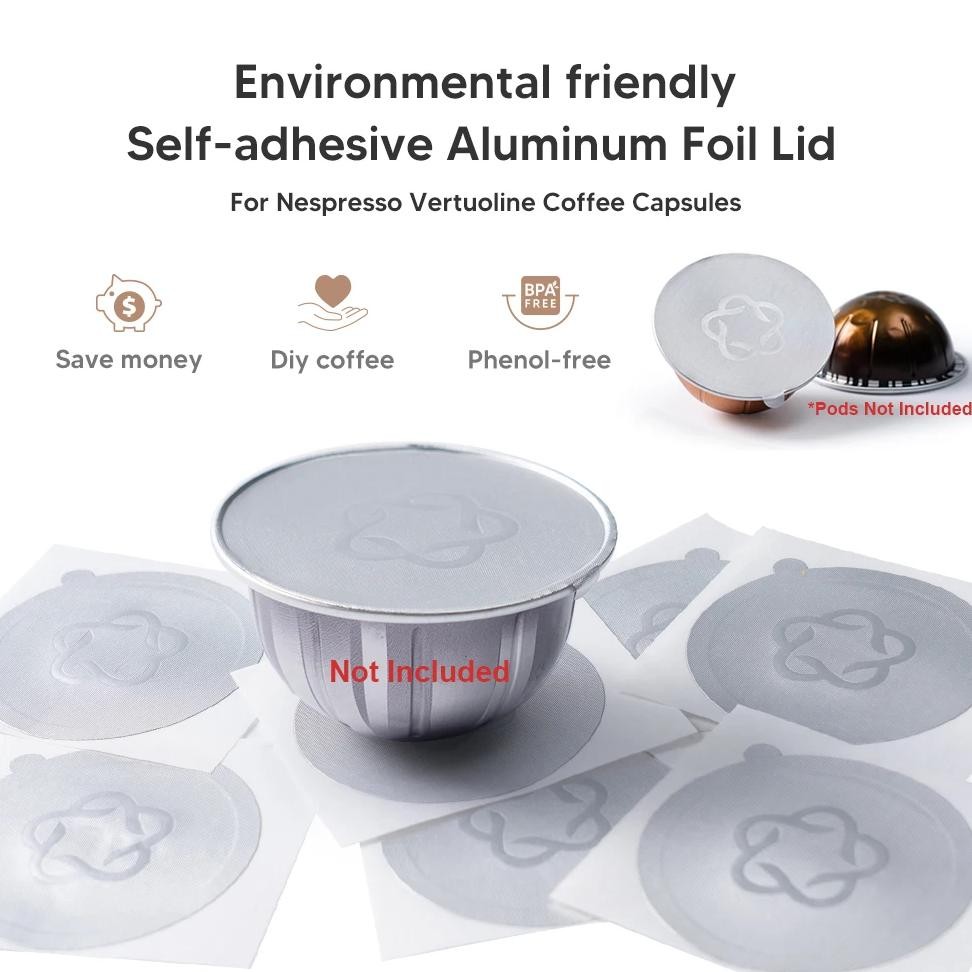 Aluminum Foils Lids For Nespresso Vertuo Next Vertuoline Original Capsule Pods Disposable Seals Stic
