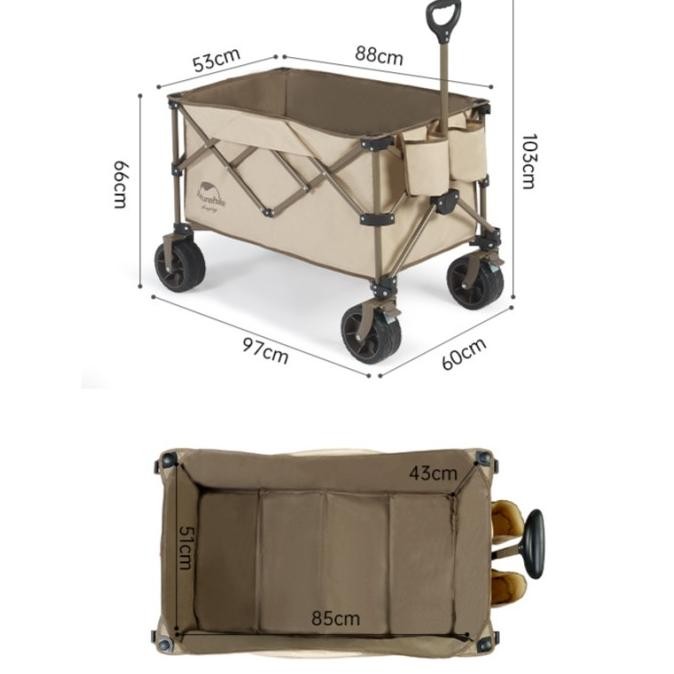 Troli lipat Naturehike NH20PJ009/Tabletop NH21PJ002 TC03 gerobak lipat