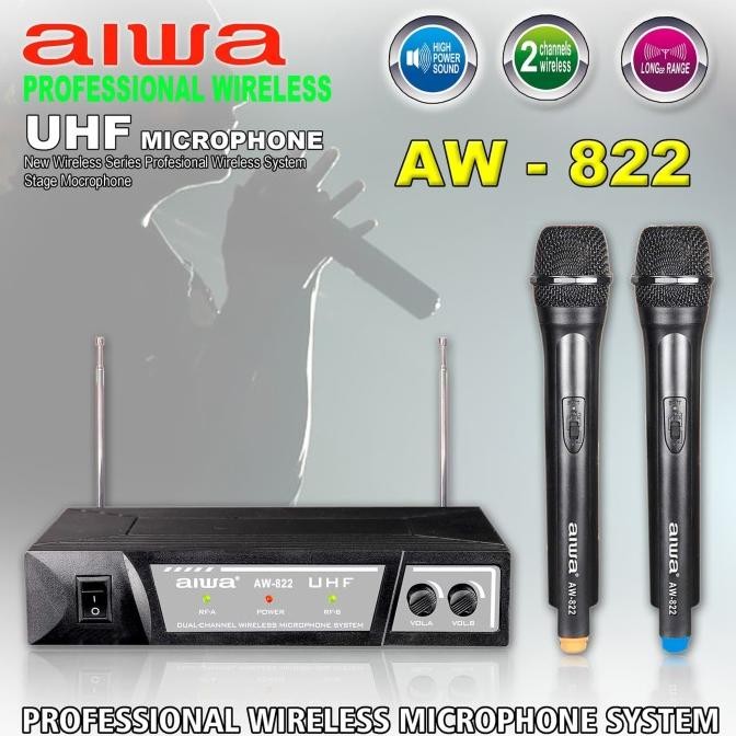 Sale Mic Wireless Aiwa Aw - 822 / Microphone Wireless Aiwa Aw 822 / Aw-822