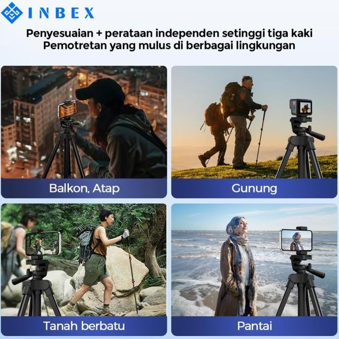 INBEX IT130 Tripod 130cm Profesional Tripod Handphone/Kamera/DSLR+Bluetooth Remote COD