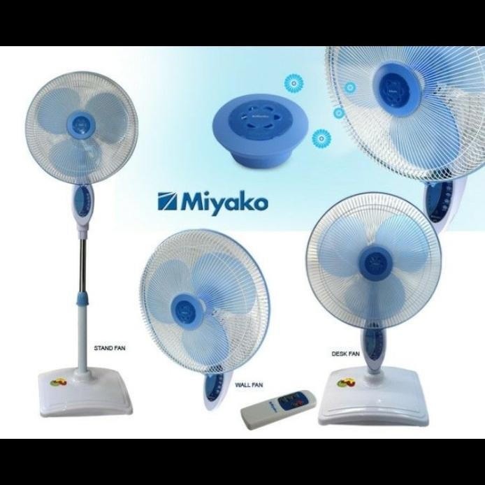 Kipas Angin Stand Desk Wall Fan 3 in 1 Remote Miyako TJR murah