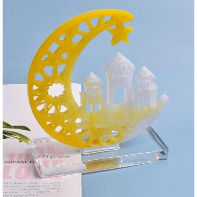 

ready !!! Cetakan Silikon Bingkai Mesjid Bulan Sabit Mosque Frame Resin Mold