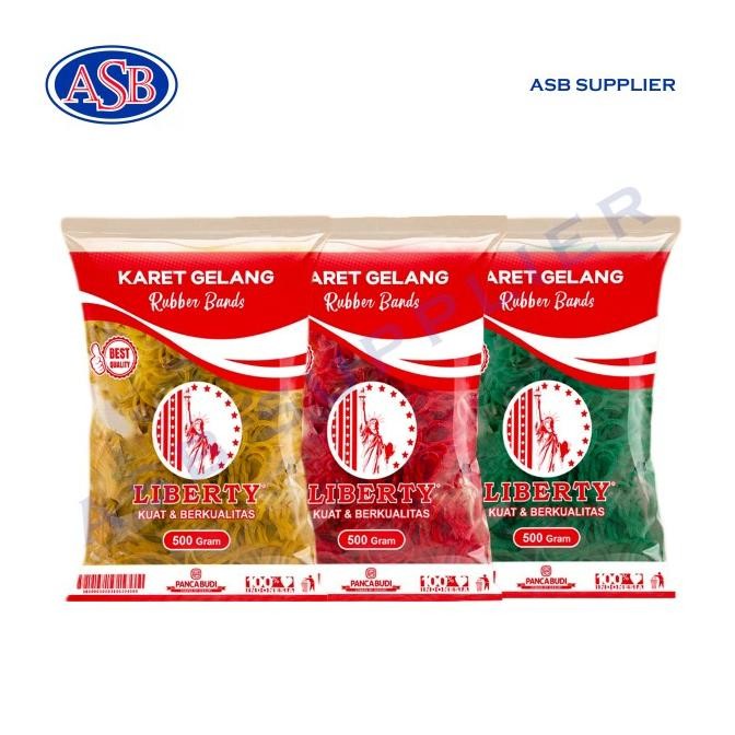 

ready !!! Karet Gelang Besar Kuning / Merah / Hijau LIBERTY SK (500 Gram)