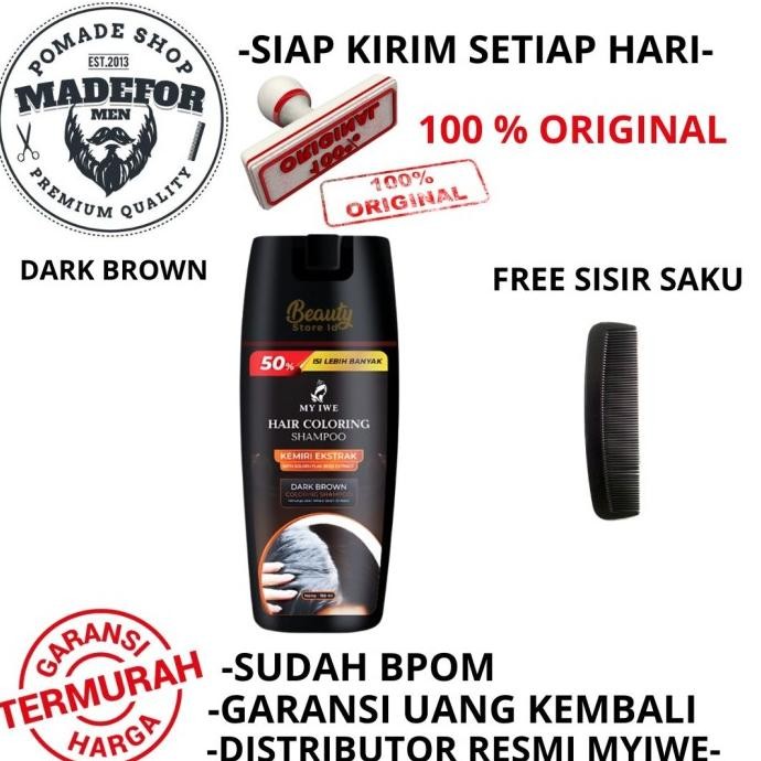 MY IWE SHAMPOO DARK BROWN PEWARNA RAMBUT MY IWE SHAMPOO WARNA COKLAT PENGHILANG UBAN